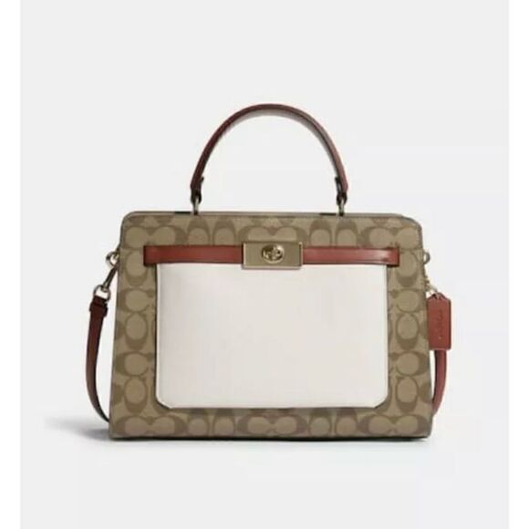 🔥NWT! Coach Lane Carryall Satchel Handbag in Colorblock Msrp:$498.00 - Picture 1 of 12